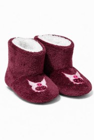 Resim pufien Bebek & Çocuk Kaydırmaz Tabanlı Ev Botu / Panduf / Kışlık Peluş Bot / Sevimli Desen 