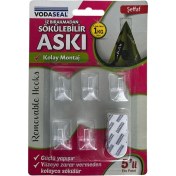 Resim Vodaseal İz Bırakmadan Sökülebilir Askı Şeffaf 5 Li Eko Paket Max 1 Kg 