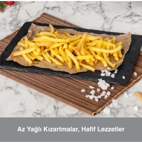 Resim Siyah Uno Chefry Sıcak Hava Fritözü, 5 Litre Kapasite, Sağlıklı ve Pratik Kullanım 