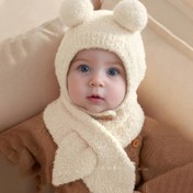 Resim 0-3 Yaş Çocuklar için Örme Şapka ve Atkı Seti, Çocuklar için Rahat Kışlık Sıcaklık Çifti - Şık Kulaklı Şapka Atkı Kombinasyonu, Moda, Sonbahar/Kış Şapkası için Mükemmel, Erkek/Kız Şapkası, Erkekler için Şapkalar, Kızlar için Çoraplar 