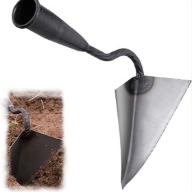 Resim Keskin Uçlu Ağır Hizmet Tipi Metal Bahçe Çapası - Kanal Kazma, Toprak Gevşetme ve Fidan Yetiştirme için İdeal - Dayanıklı Siyah Sap Tasarımı, Bahçe Çapa Aleti, Toprağı Yumuşatma, Ergonomik Kulp, Sağlam Yapı 