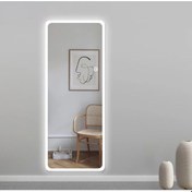 Resim Boy Aynası / Ledli Dokunmatik / Dekoratif Ayna /flora Baff 140x45cm Beyaz 