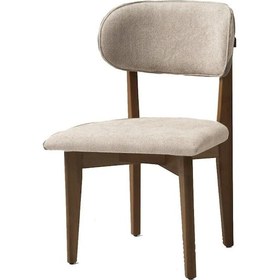 Resim Nrgs Ahşap Gürgen Gövde Salon Balkon Ve Mutfak Sandalyesi 6 Adet Ceviz Ceviz-ekru 