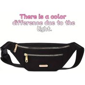 Resim Sunshine011 Siyah 1 Adet Hafif Crossbody Bel Çantası - Eller Serbest Cep Telefonu Zincir Kayışlı Siyah 