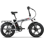 Resim Rks Xs25 Pro 20 Jant Fat Bike Katlanabilir Elektrikli Bisiklet Gümüş Gri Renk 