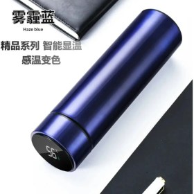 Resim Oein 304 Paslanmaz Çelik Termos Kupası Akıllı Ekran Erkek ve Kadınlar Için Vakum Su Kupası Öğrenciler Yüksek Değerli Ofis Kupası Kapasitesi500MLA-Bwb-Mavi (Yurt Dışından) 