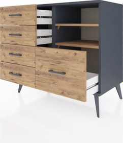 Resim Hyperion Şifonyer 2 Raflı 5 Çekmeceli 88x44x80 Antrasit-çam Çam 