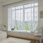 Resim 1PC Romantik Safran Nakışlı Balon Perdeler Yatak Odası, Oturma Odası, Mutfak, Yemek Odası ve Ev Dekoru için 