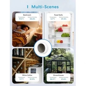Resim Tech Butiq Meross Wlan Higrometre Iç Termometre, Akıllı Sıcaklık ve Nem Ölçer, Güneş Enerjisi Beslemeli, Uygulama Bildirimi, Homekit, Alexa, ile Uyumlu, 1 Hub ile 