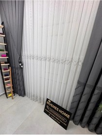 Resim Nivemeshome Eylülzade Gümüş Detay 1/3 Pileli Tül Perde Apm 350x250 