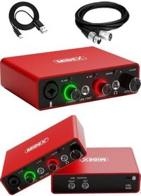 Resim Midex GLX-700RD XLR Üst Segment Usb Stüdyo Ses Kartı 2 Giriş 2 Çıkış 24bit/192kHz 