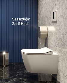 Resim Elegant Duroplast Yavaş Kapanan Klozet Kapağı inci Mat Beyaz 
