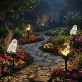 Resim Baykuş Tasarımlı Solar Kazıklı Bahçe Aydınlatma 