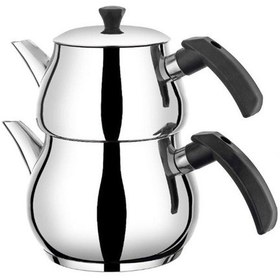 Resim Yunusoğlu Home Antonio Mini Boy Siyah Çaydanlık Takımı Inox 