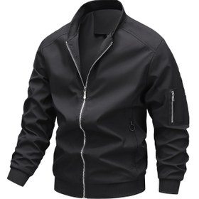 Resim Erkek Casual İş Ceket, Togrul İlkbahar/Sonbahar Beyzbol Dış Giyim, Polyester 100% Tek Renk, Normal Beden, Fermuar Kapatma, Uzun Kollu, Dokuma Kumaş, 120gsm, Günlük & Casual Stil Cebi ile 