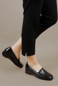 Resim Gönderi(R) Gönderi R Kadın Siyah Dolgu Taban Hakiki Deri Ayakkabı Gdza13424203 Siyah 