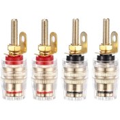 Resim Meridiangoods 4 Parça Uzun Dişli 4mm Muz Soket Hoparlör Bağlantı Terminali 