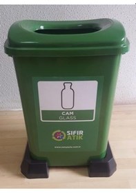 Resim Sıfır Atık Geri Dönüşüm Atık Cam Atık Kovası 50 Lt 