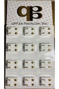 Resim QPP Quality Piercing Products Kulak Delme Küpesi Sarıya Beyaz Taşlı 12çift 