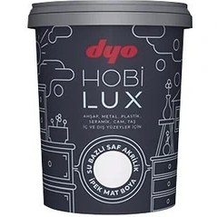 Resim Dyo Hobilüx Su Bazlı Ipek Mat Hobi Boyası 0.4 Lt Beyaz 