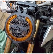 Resim Padalink Honda Cb650r 2019-2020 Korumalı Far Kapağı - Metal+akrilik, Turuncu, Kolay Kurulum, Taş Ve Çöpten Koruma 