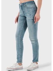 Resim Armani Exchange Bayan Kot Pantolon Xw000123 Af12864 Mb003 Mavi Mavi 