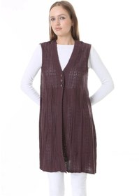 Resim Fresh&Moda Kadın Triko Mevsimlik Araboy Merserize Büyük Beden Anne Yelek 
