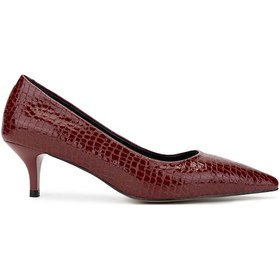 Resim Tamer Tanca Kadın Hakiki Deri Bordo Stiletto Ayakkabı 886 01 Bn Ayk Sk24-25 Bordo Fsly Bsk Bordo 
