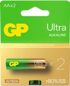 Resim GP Batteries G-TECH Ultra Alkalin Kalem LR6 - AA Boy 1.5V Pil 2'li Kart 