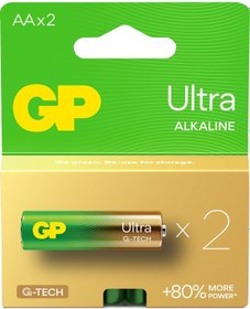 Resim GP Batteries G-TECH Ultra Alkalin Kalem LR6 - AA Boy 1.5V Pil 2'li Kart 