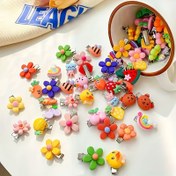 Resim 20'li Paket Kızlar İçin Sevimli Karikatür Saç Tokaları, Yaz Saç Aksesuarları, Plastik Detaylı Zararsız Reçine Saç Tokaları, Çeşitli Renkler, Dokuma Olmayan Kumaş 