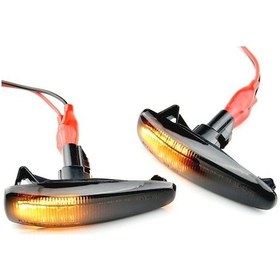 Resim Wondernest Yan Sones Siyah Şeffaf Mitsubishi Led Lancer Işık İçin Dinamik Çamurluk Araba Adet 2008-2018 2 Bu Şeffaf Siyah 