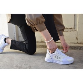 Resim M.p. 231 1106 Comfolite Rahat İç Taban Hafif Bağcıklı Uniseks Spor Ayakkabı Beyaz 13038 B Beyaz 