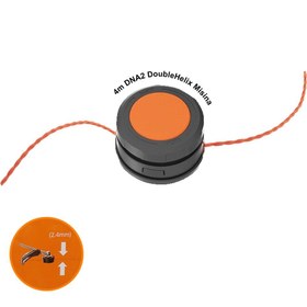 Resim WORX WA0045 WG186E İçin 2.4mm 4Metre Çift Çıkışlı Duble Helix Spiral Burgulu Yedek Misina 