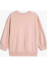 Resim Koton Kız Bebek Çiçek Baskılı Sweatshirt Uzun Kollu Bisiklet Yaka Şardonlu Pamuklu 001 