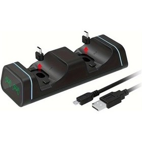 Resim Gaojunshop01 Siyah Dual Controller Şarj İstasyonu - Xbox Series S/x, Ps5, Nintendo Switch Pro Ve Google Kumandaları İçin Uyumlu 