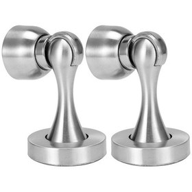 Resim Hangfox 2 Adet Paket Çelik Paslanmaz Magneetik Kapı Durdurucu - Deliksiz Yüksek Dayanıklı Duvar/zemin Tipi Rüzgar Ve Çarpma Korumalı 