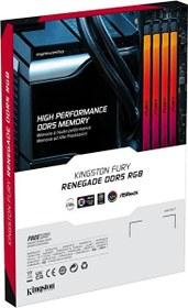 Resim Kingston Fury Renegade Rgb 48 GB (2X24) 7200 Mhz Ddr5 CL38 KF572C38RSAK2/48 Ram 