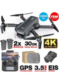 Resim Sjrc F5s Pro+ Plus Combo 4k Kameralı Drone Seti +2batarya+3.5km Menzil+30 Dakika Uçuş Süresi+çanta+eıs Gimbal+takip Modu 