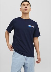 Resim Jack & Jones Göğüs Baskılı Tişört - Corplogo 12233999 Lacivertvert Lacivert 
