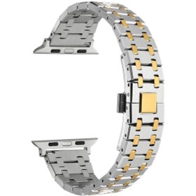 Resim Teknodur Watch 42mm Uyumlu Krd-83 Metal Kordon-gümüş-gold 