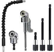 Resim 1 Adet Esnek Uç Tutucu, Uzatma, Akülü Tornavida Seti, 2 Adet 105° Açılı Tornavida Eklentisi Adaptörü, 3 Adet 1/4 Altıgen Şaft Uzatma Çubuğu, Akülü Tornavida Seti Için 