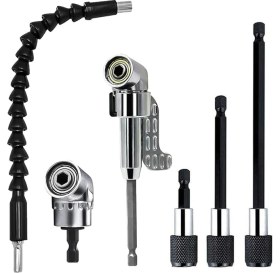Resim 1 Adet Esnek Uç Tutucu, Uzatma, Akülü Tornavida Seti, 2 Adet 105° Açılı Tornavida Eklentisi Adaptörü, 3 Adet 1/4 Altıgen Şaft Uzatma Çubuğu, Akülü Tornavida Seti Için 