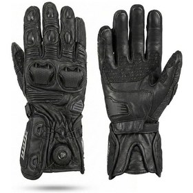 Resim Motoanl Motosiklet Eldiveni Uzun Racing Full Koruma Leather Prof Motorcu Eldiven Siyah 