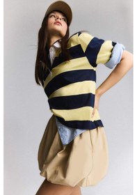 Resim DeFacto Balloon Fit Yüksek Bel Tafta Terry Cotton Mini Etek E6715AX25SPBG793 