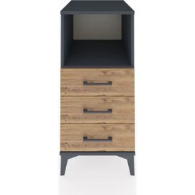 Resim Kronos Komodin Tek Raflı 3 Çekmeceli 44X59X96 Antrasit-Çam 