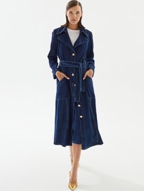Resim Kadın Denim Trençkot - XL 