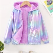 Resim Kız Çocuk Parıltılı Kapüşonlu, Tam Fermuarlı Ceket - Kışlık Sıcaklık, Rüzgar Geçirmez & Soğuğa Dayanıklı, Tam Fermuarlı Ön Kapanış, Fermuarlı Cepler - Pembe & Mor Gradyan, Makinede Yıkanabilir Dış Giyim (Günlükten Formale Etkinliklere) - Tüm Mevsim, kız çocuk mont, kız çocuk giyim, kız çocuk ceket, mont ceket, kız çocuk kaban, çocuk mont 