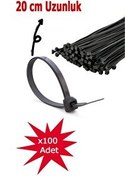 Resim Çetsan 2.5x200 Kablo Bağı Siyah (100 Adet) - Cırt Kelepçe - Klips - Kablo Düzenleyici 