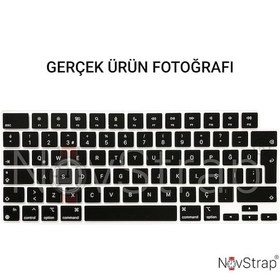 Resim Macbook Uyumlu Air Uyumlu 2022 13.6" M2 A2681 Klavye Koruyucu Kılıf Siyah 